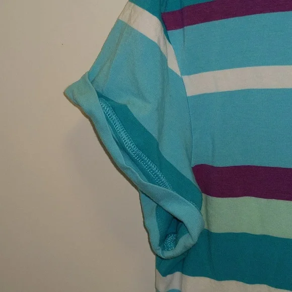 Columbia PFG Omni Wick Women's Size XL Striped Short Sleeve Popover Top - Picture 3 of 13